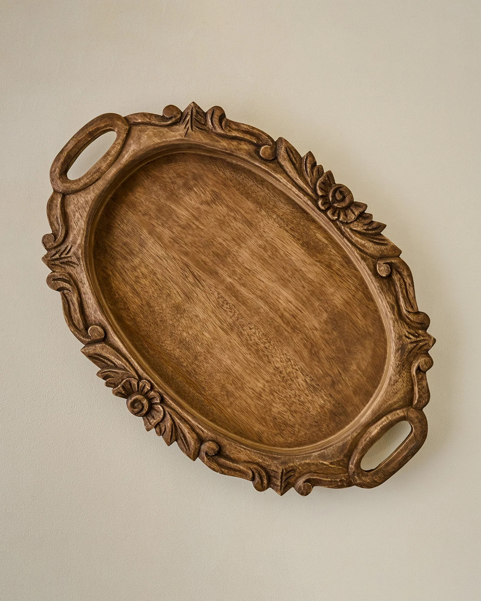 Wells Hand-Carved Wood Tray | Magnolia