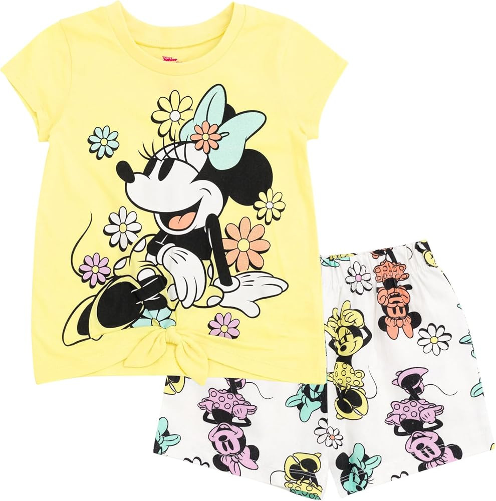 Disney Minnie Mouse T-Shirt and Shorts Outfit Set Infant to Little Kid | Amazon (US)