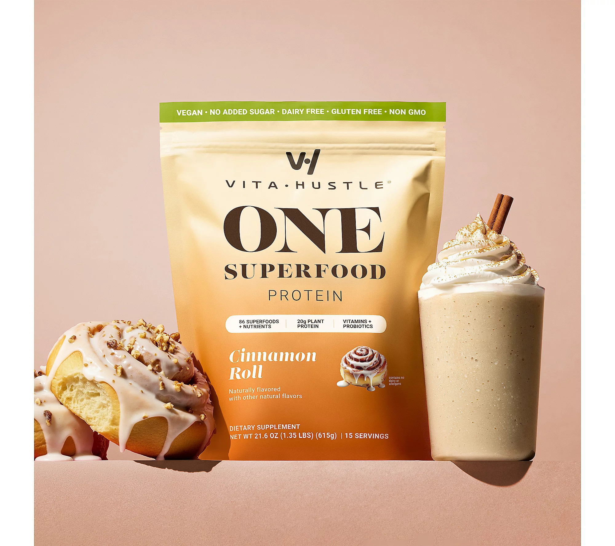 VitaHustle ONE Superfood Protein Shake 15 Servings | QVC