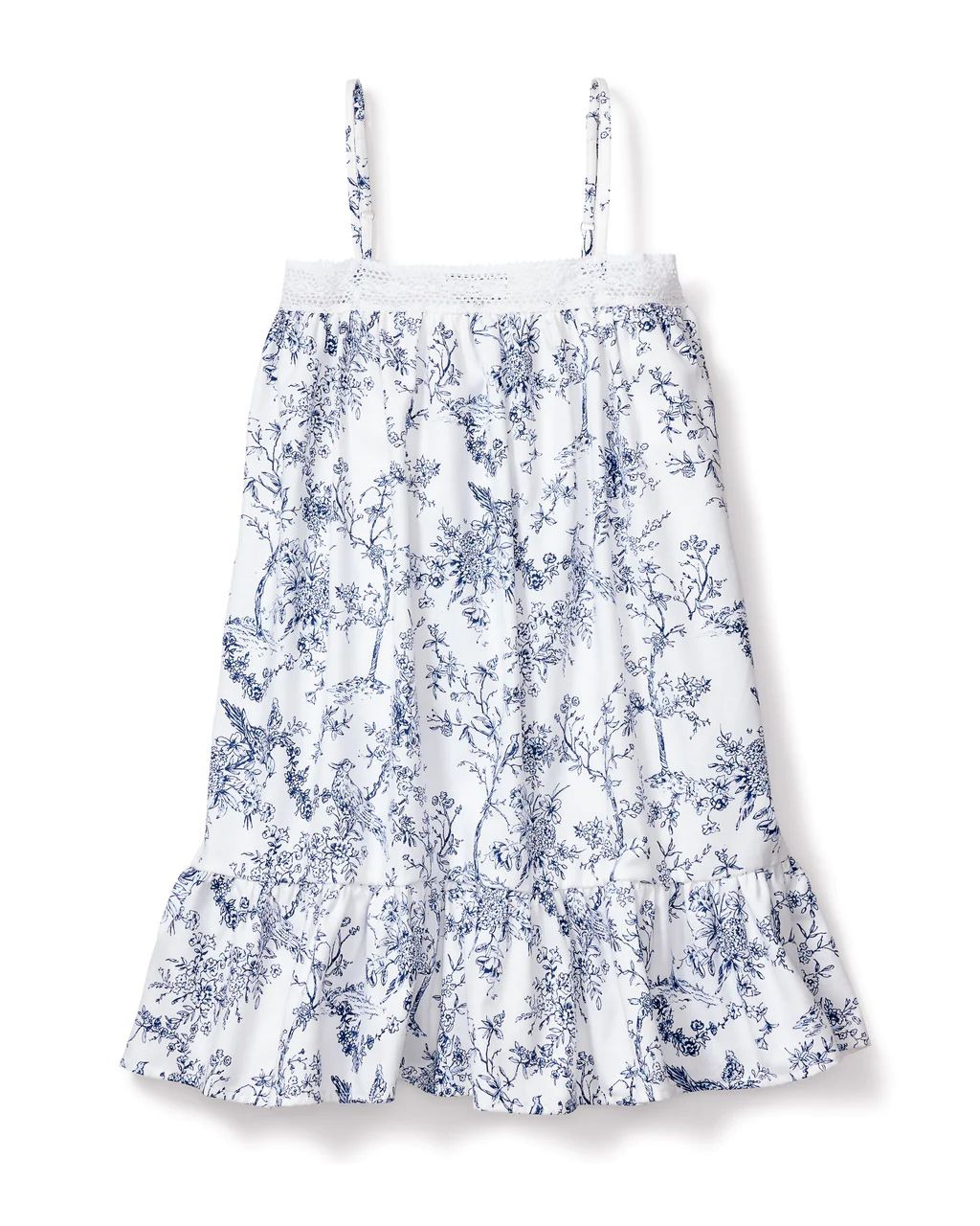 Girl's Twill Lily Nightgown in Timeless Toile | Petite Plume