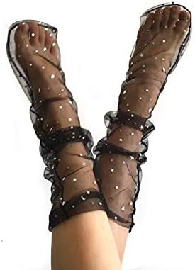 FXmimior Fashion Hand Made Star and Moon Socks Tulle Metallic Glitter Stars Stockings Women's Sta... | Amazon (US)