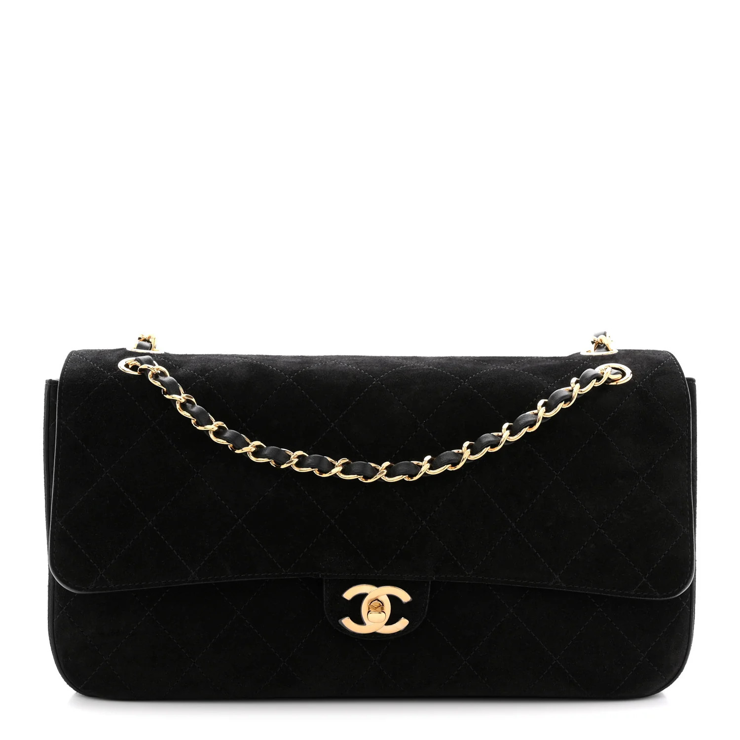 Chanel Suede Calfskin Small Souplissimo Maxi Flap Black 1876414 | FASHIONPHILE (US)