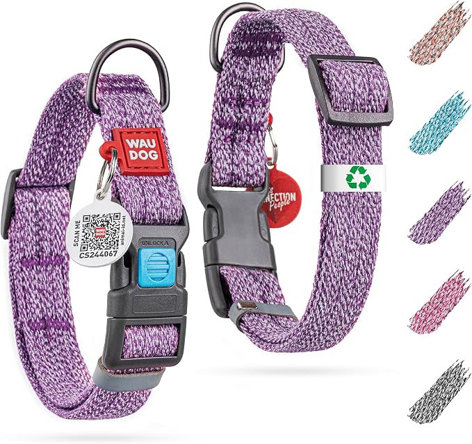 WAUDOG Reflective Cotton Dog Collar Eco-Friendly Alt to Nylon Collar for Small Medium and Large D... | Amazon (US)
