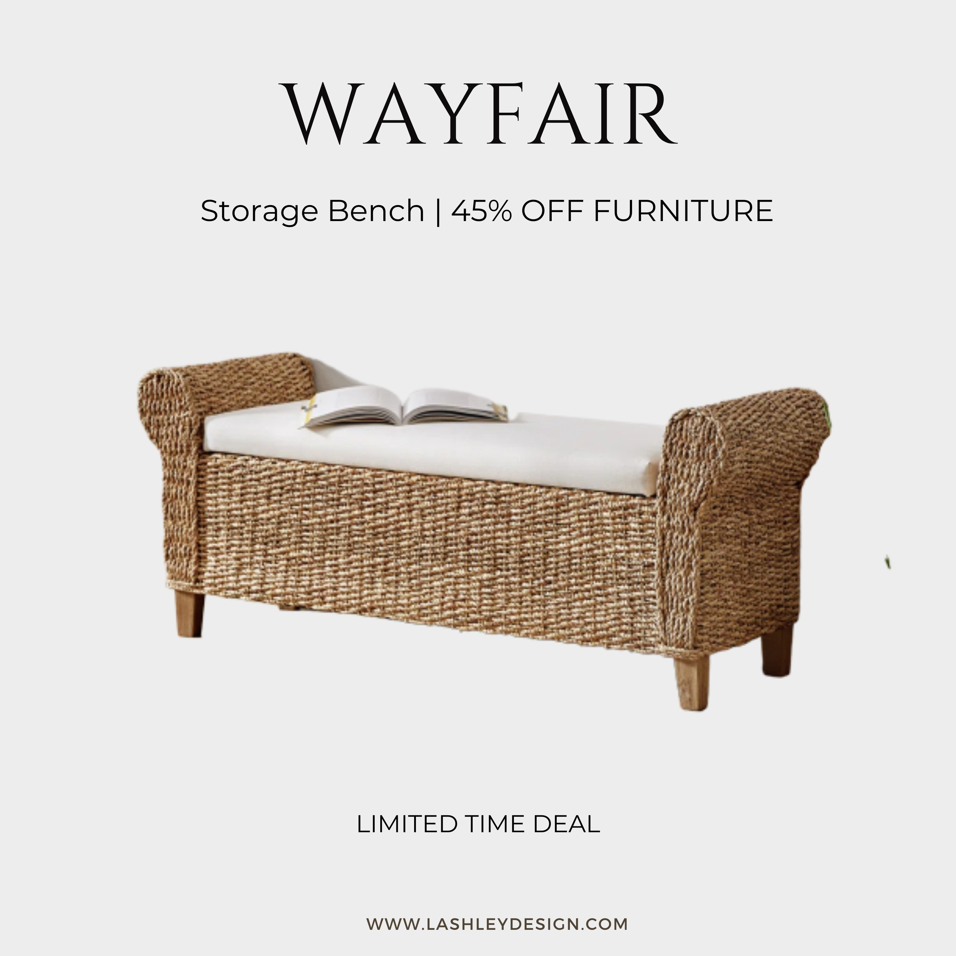 Score this best-selling Wayfair storage bench for 45% off. It is the perfect functional piece to declutter your entryway or bedroom while adding a stylish touch to your home decor. Click the link to shop this limited time furniture deal. #WayfairFinds #HomeOrganization #FurnitureSale 

 #LTKdayinmylife #LTKHome #LTKSaleAlert