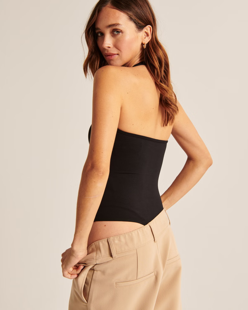 Women's Double-Layered Seamless Fabric Halter Bodysuit | Women's Tops | Abercrombie.com | Abercrombie & Fitch (US)