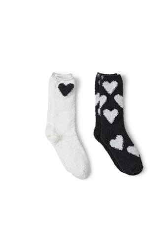 Barefoot Dreams® CozyChic® Heart Print Sock Set, Carbon-Pearl, One Size | Amazon (US)