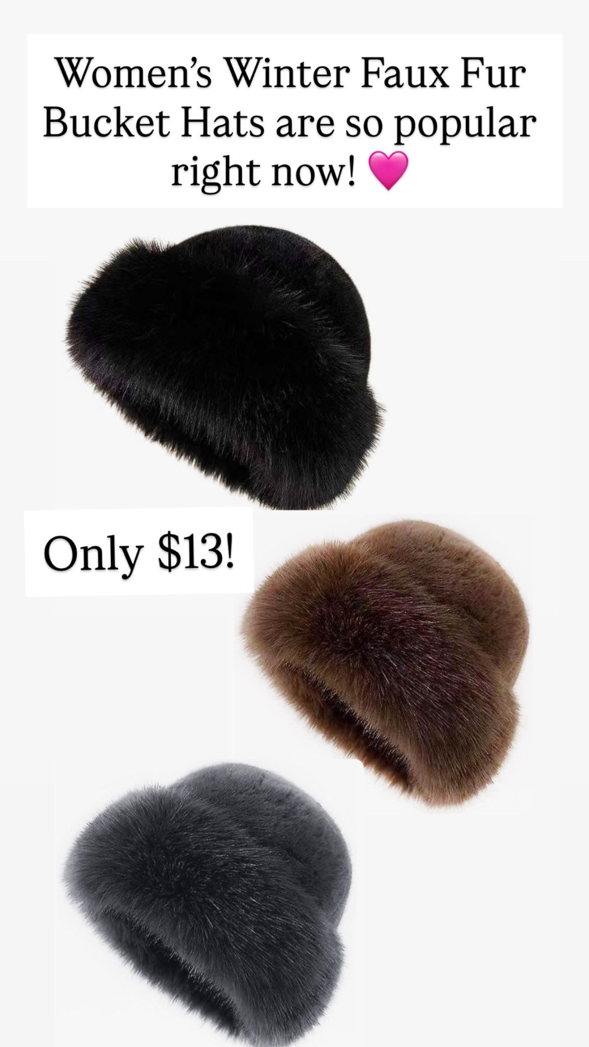 Winter faux fur hats 

#LTKootd #LTKFindsUnder50