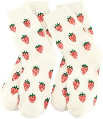 Women's Cute Crew Socks, Casual Athletic Cotton Bowknot Cherry Calf Novelty Socks for Women | Amazon (US)