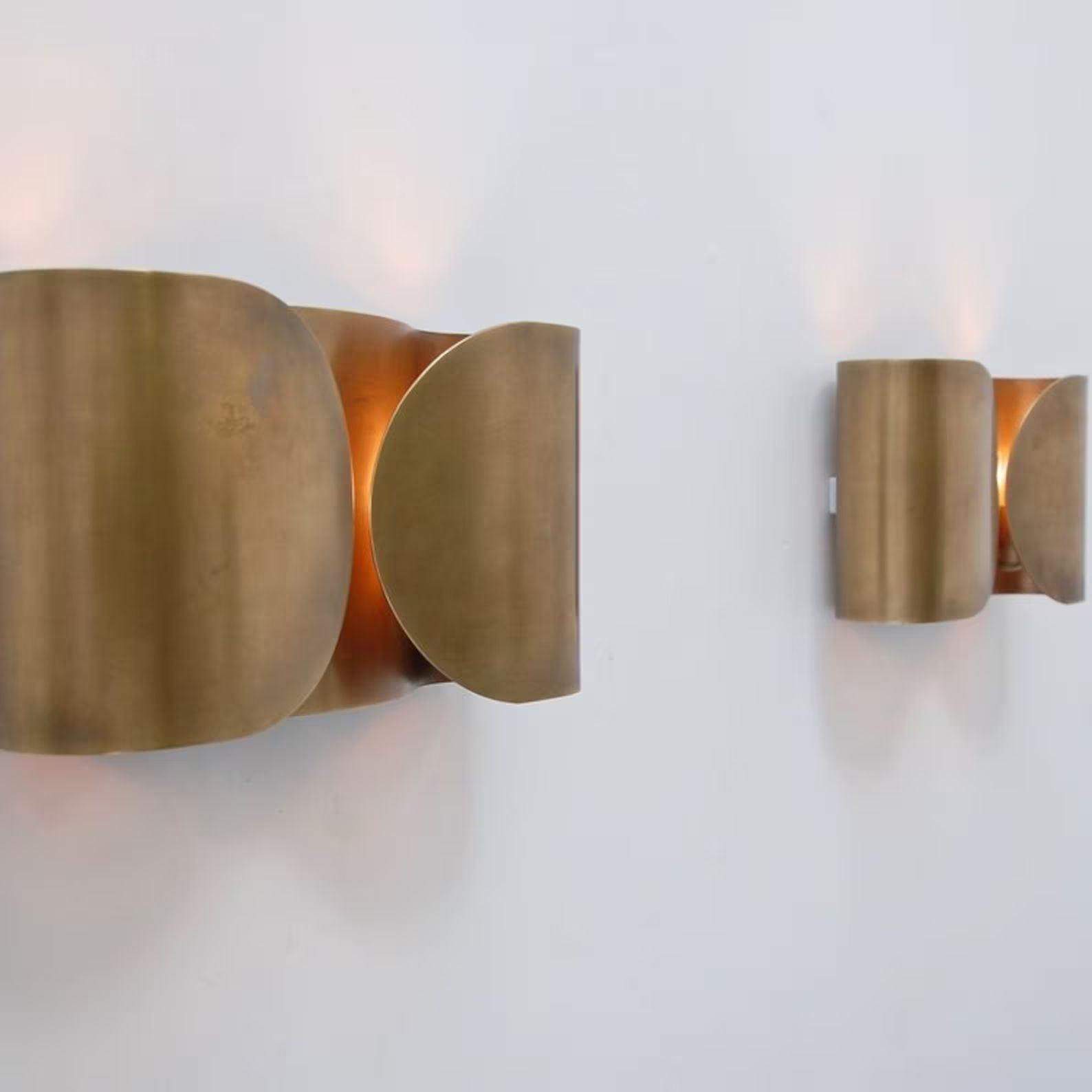 Set of two Foglio Wall Sconces  - Italian Brass Sconces - Italian Light - Mid Century Sconce - Fo... | Etsy (US)
