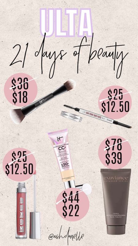 Ultas 21 days of beauty! All of these items are 50% off today only! 

#LTKbeauty #LTKunder50 #LTKsalealert