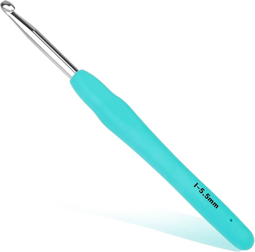 Crochet Hook, 5.5 mm Ergonomic Crochet Hook, Crochet Needles, Ergonomic Handle Crochet Hook, Knit... | Amazon (US)