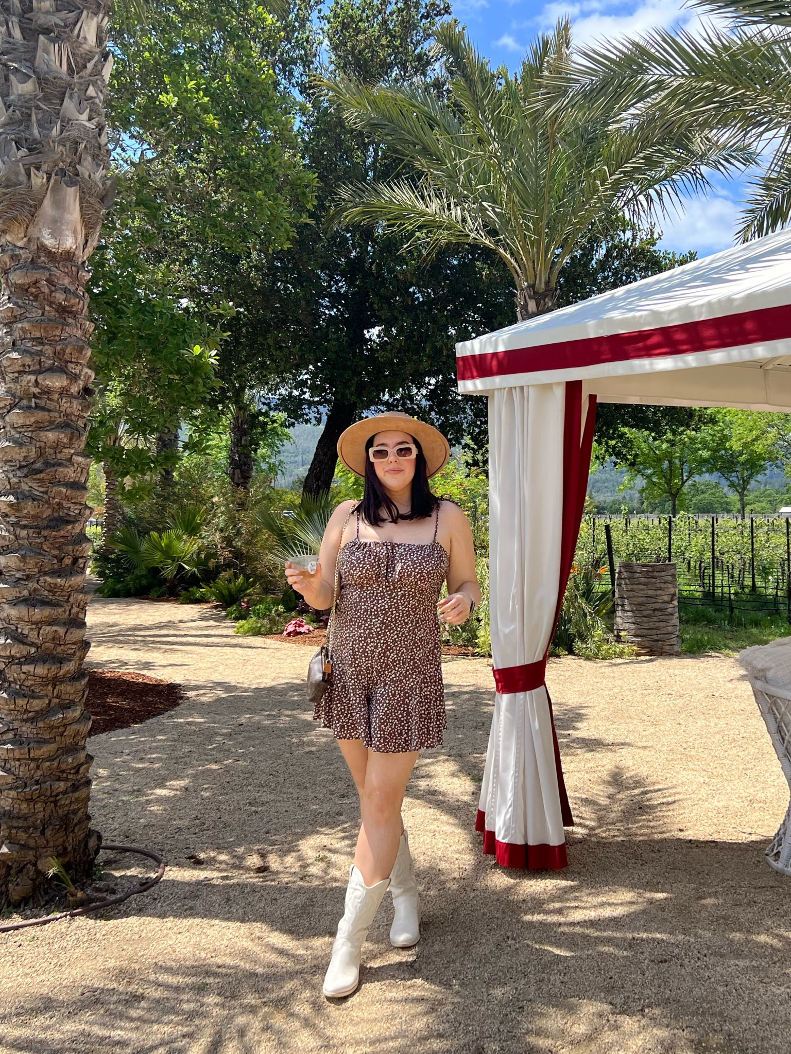 What to wear to a country music concert / festival outfit / wine country outfit / Napa outfit / spring outfit / summer outfit / romper / western boots 

#LTKitbag #LTKtravel #LTKmidsize