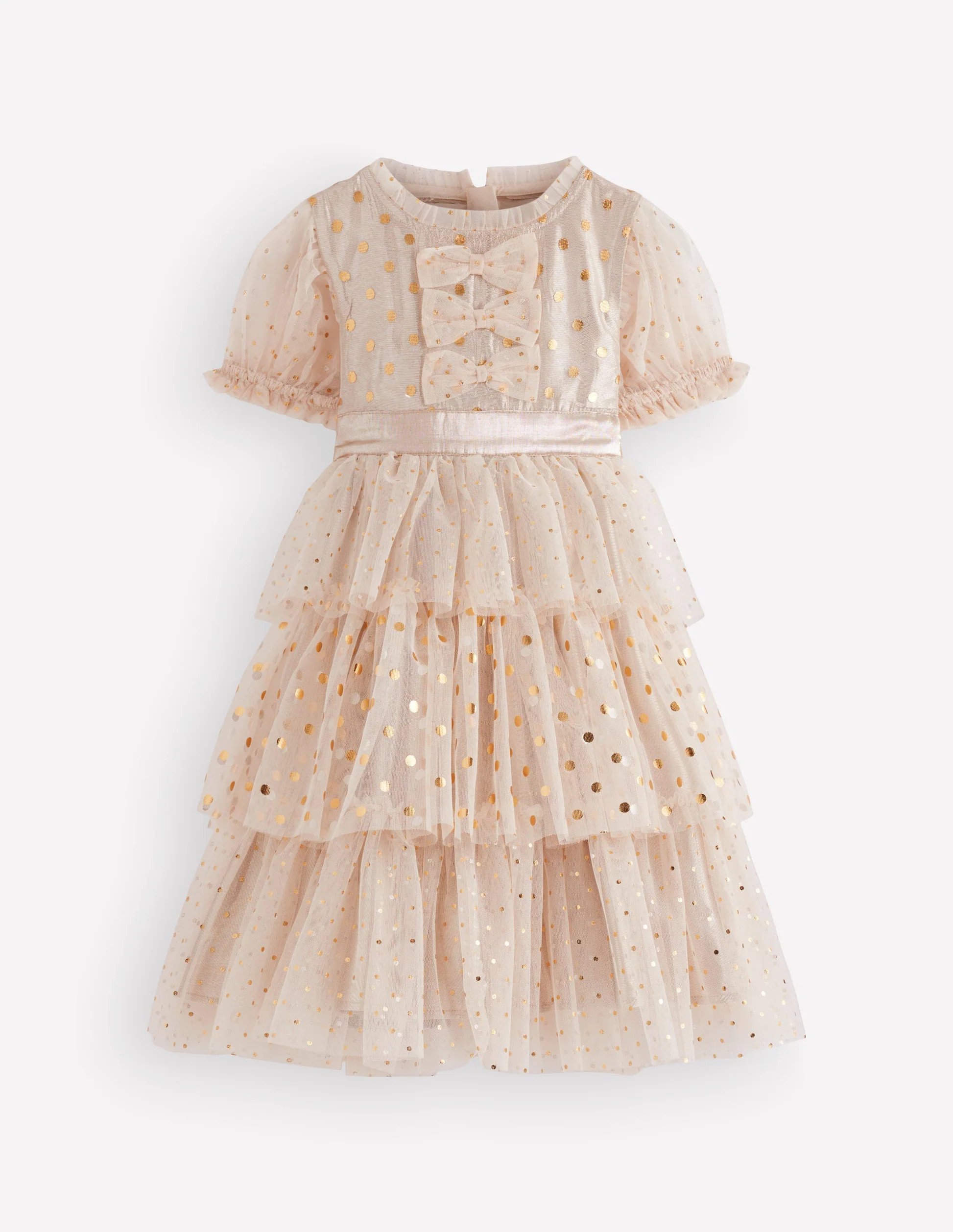 Metallic Tulle Party Dress-Gold Metallic | Boden (US)