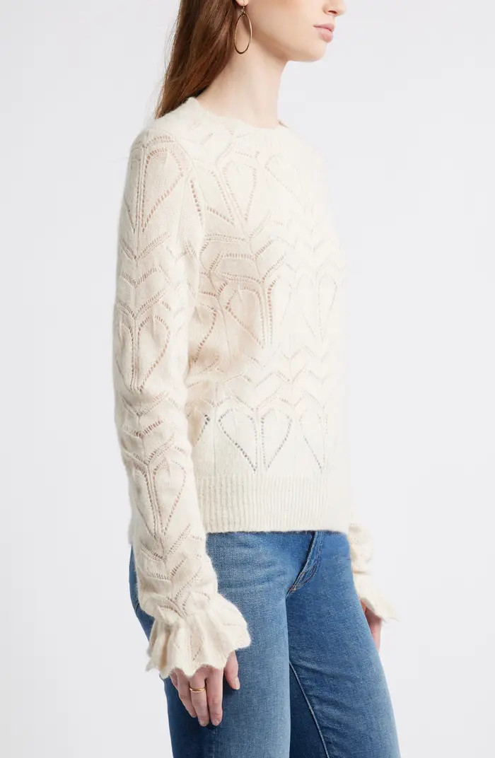 Pointelle Scallop Neck Sweater | Nordstrom
