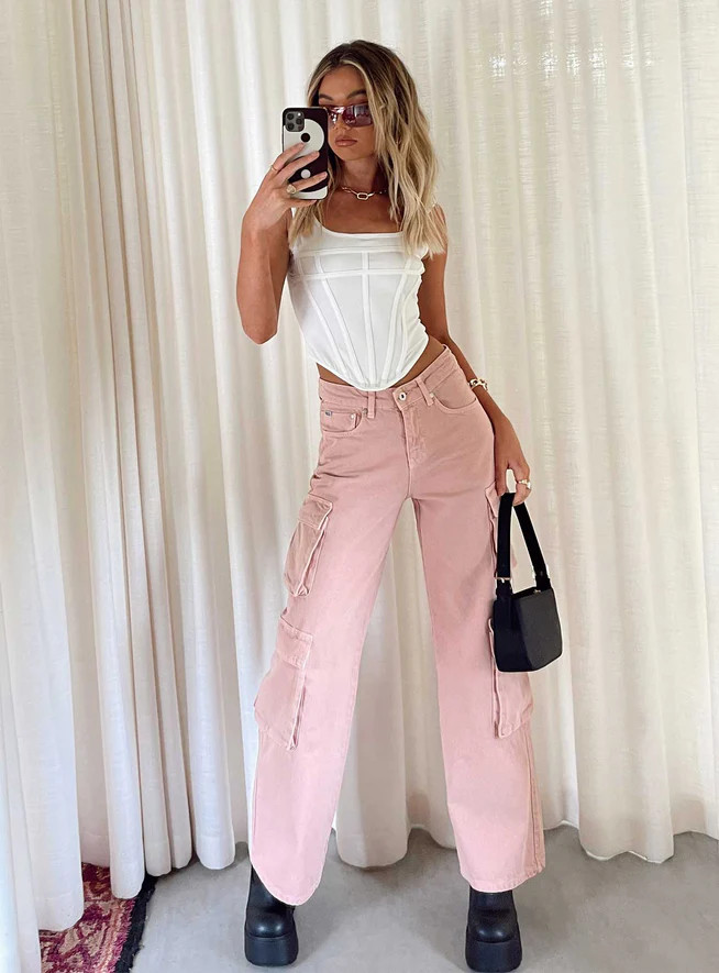 The Ragged Priest Brat Jeans Pink | Princess Polly US