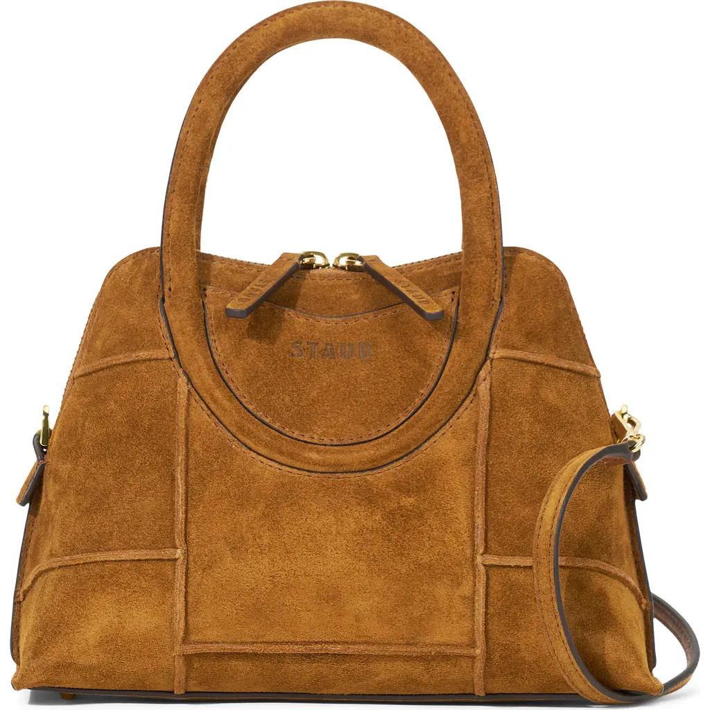 STAUD Mini Naomi Suede Satchel in Tan at Nordstrom | Nordstrom