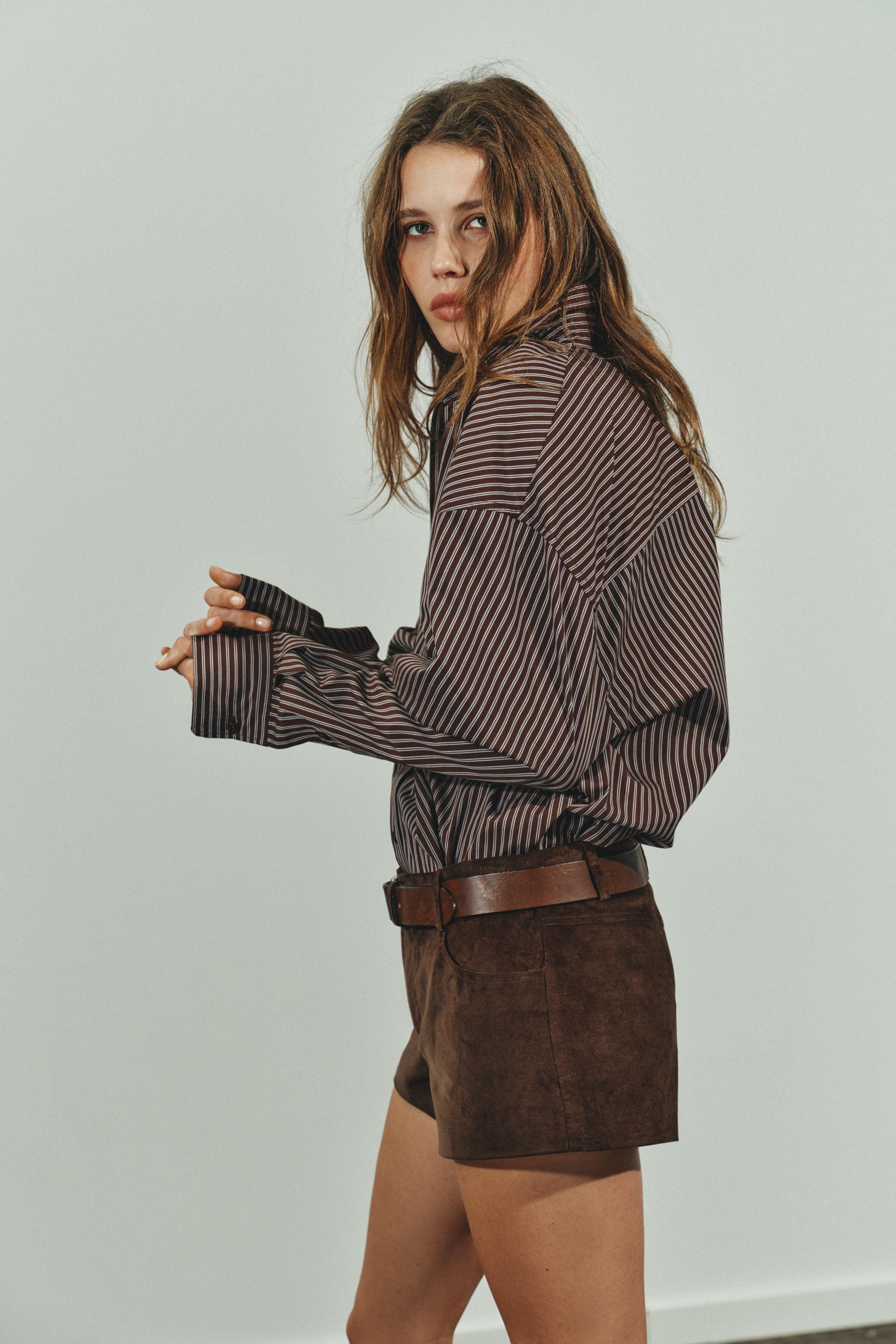 STRIPED OVERSIZED POPLIN SHIRT | Zara US