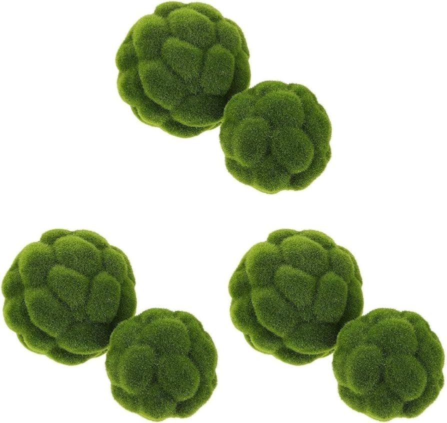 Cabilock 6pcs Green Moss Balls Decorative for Centerpiece Bowls Simulated Moss Balls Topiary Arti... | Amazon (US)