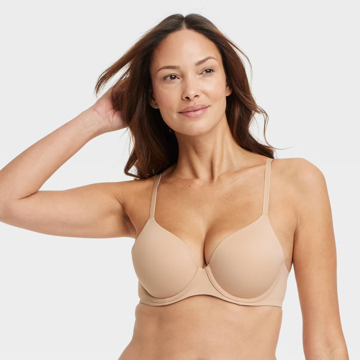 Women's Lightly Lined Full Coverage Bra - Auden™ Pearl Tan 34B: Adjustable Straps, Underwire, K... | Target