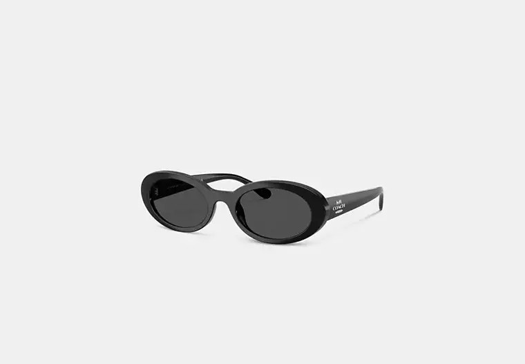 Coach Outlet Narrow Oval Sunglasses - Black | Coach Outlet US
