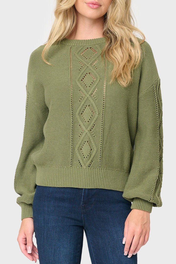 Cable Stitch Long Sleeve Sweater | Gibsonlook