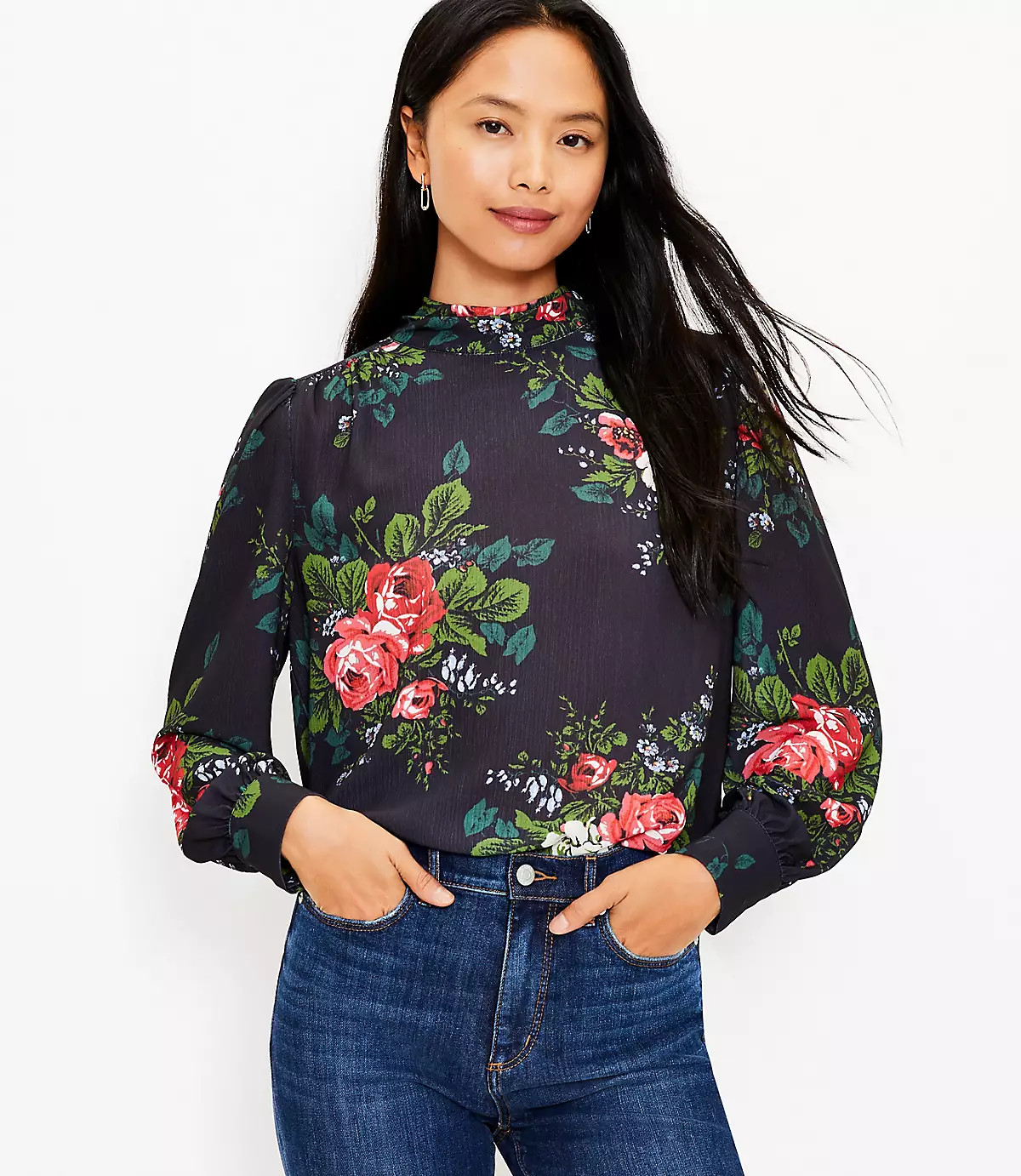 Bouquet Tie Back Blouse | LOFT | LOFT