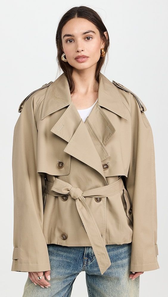 Pixie Market Oversized Cropped Trench Jacket | Shopbop | Shopbop