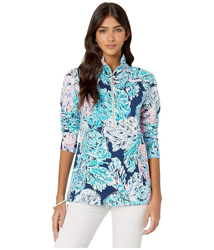 Lilly Pulitzer UPF 50+ Skipper Popover (High Tide Navy Party in Paradise) Women's Clothing | Zappos
