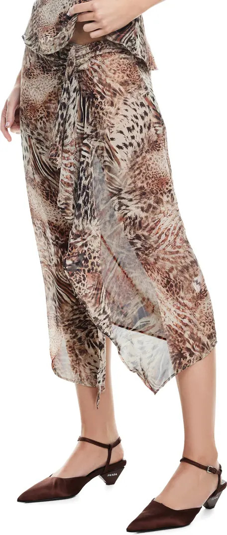 Banks Animal Print High-Low Wrap Midi Skirt | Nordstrom