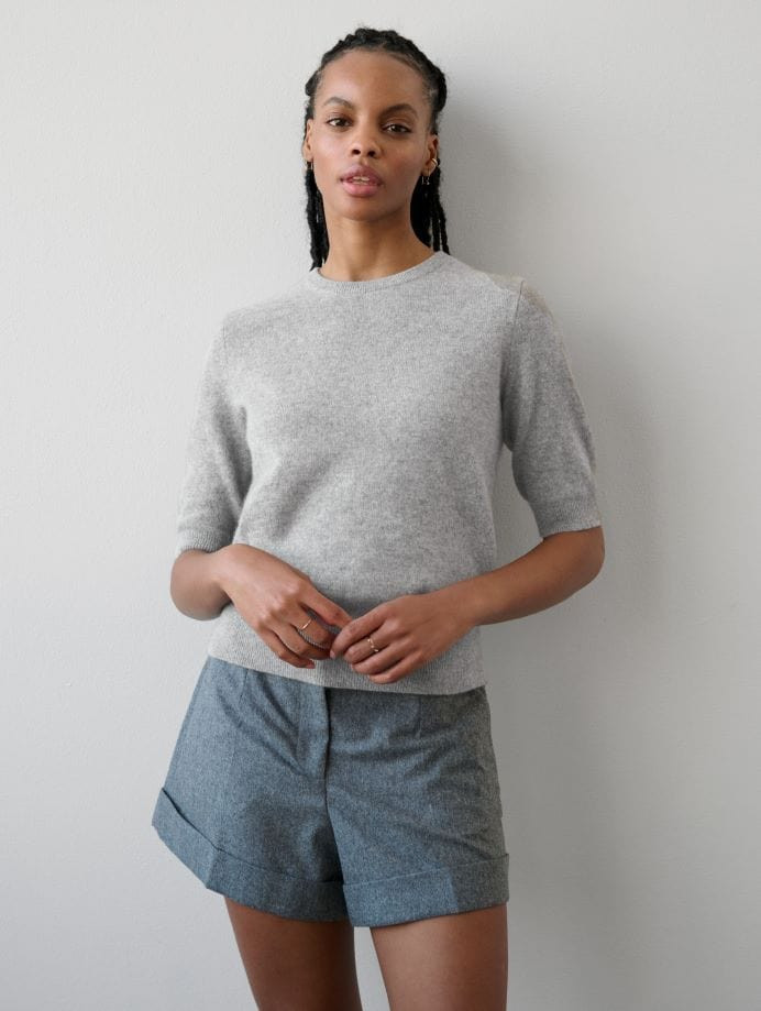 Essential Cashmere Tee | White and Warren