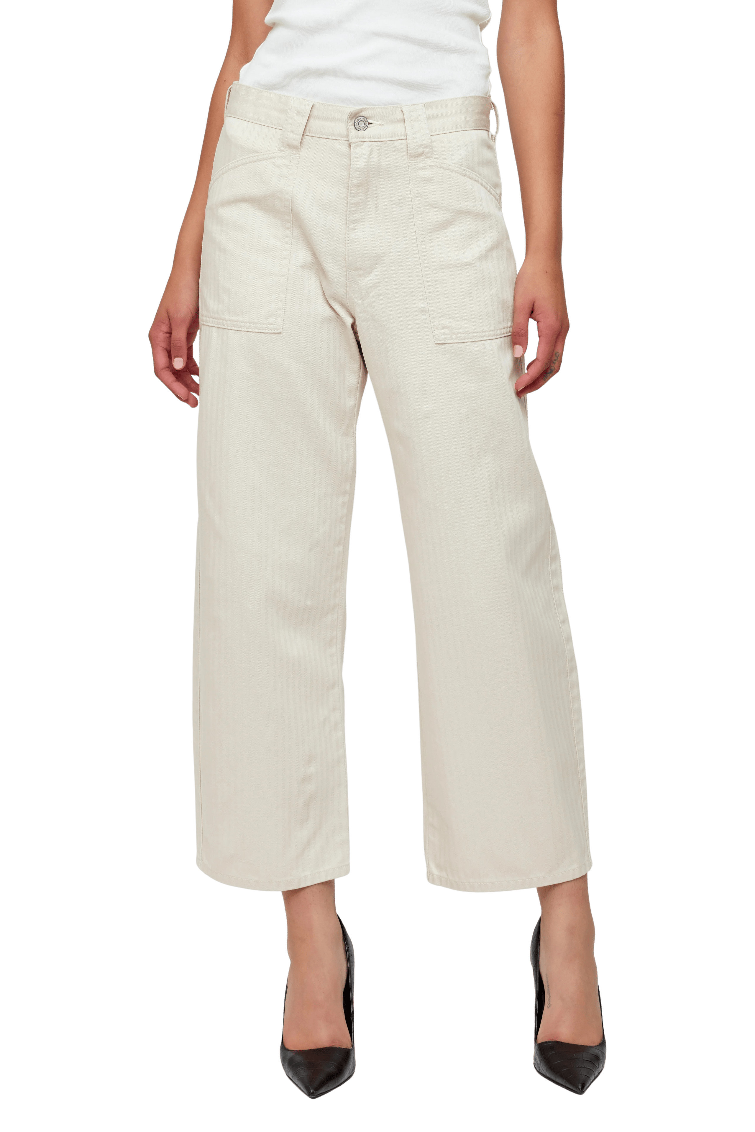 Moussy Iselin Gusset Cargo Pants, Ivory | Monkee's of Mount Pleasant