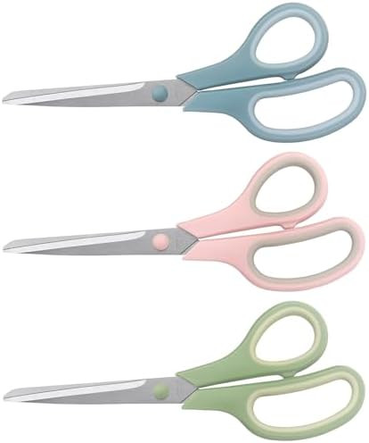 Scissors 8.5 Inch scissors all purpose Bulk Set of 3, Scissors for Office Home School Craft Suppl... | Amazon (US)