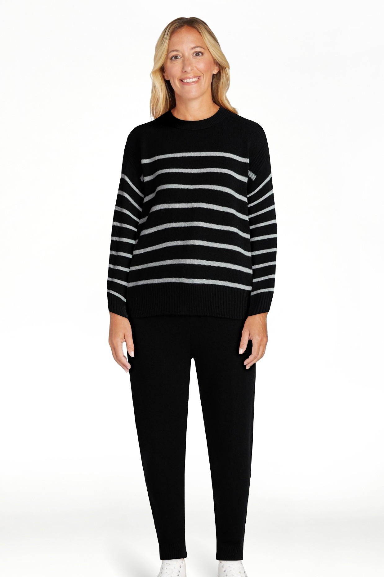 Time and Tru Women's Striped Sweater and Jogger Pants Set, Sizes XS-XXXL | Walmart (US)