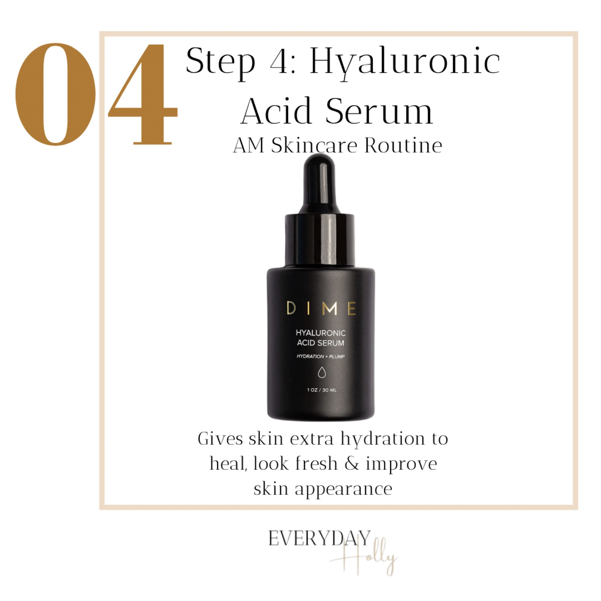 Step 4: Hyaluronic Acid Serum 

Healthy skin | dewy skin | glowy skin | hydrated skin | hydration | serums | facial serums | anti-aging | over 40 skincare | healthy skincare 

#LTKhome #LTKbeauty