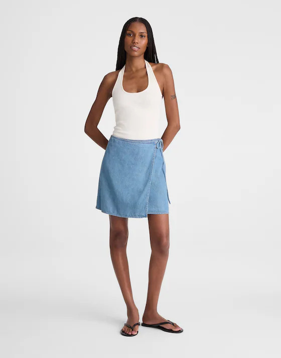 Airy Denim Wrap Mini Skirt | Madewell