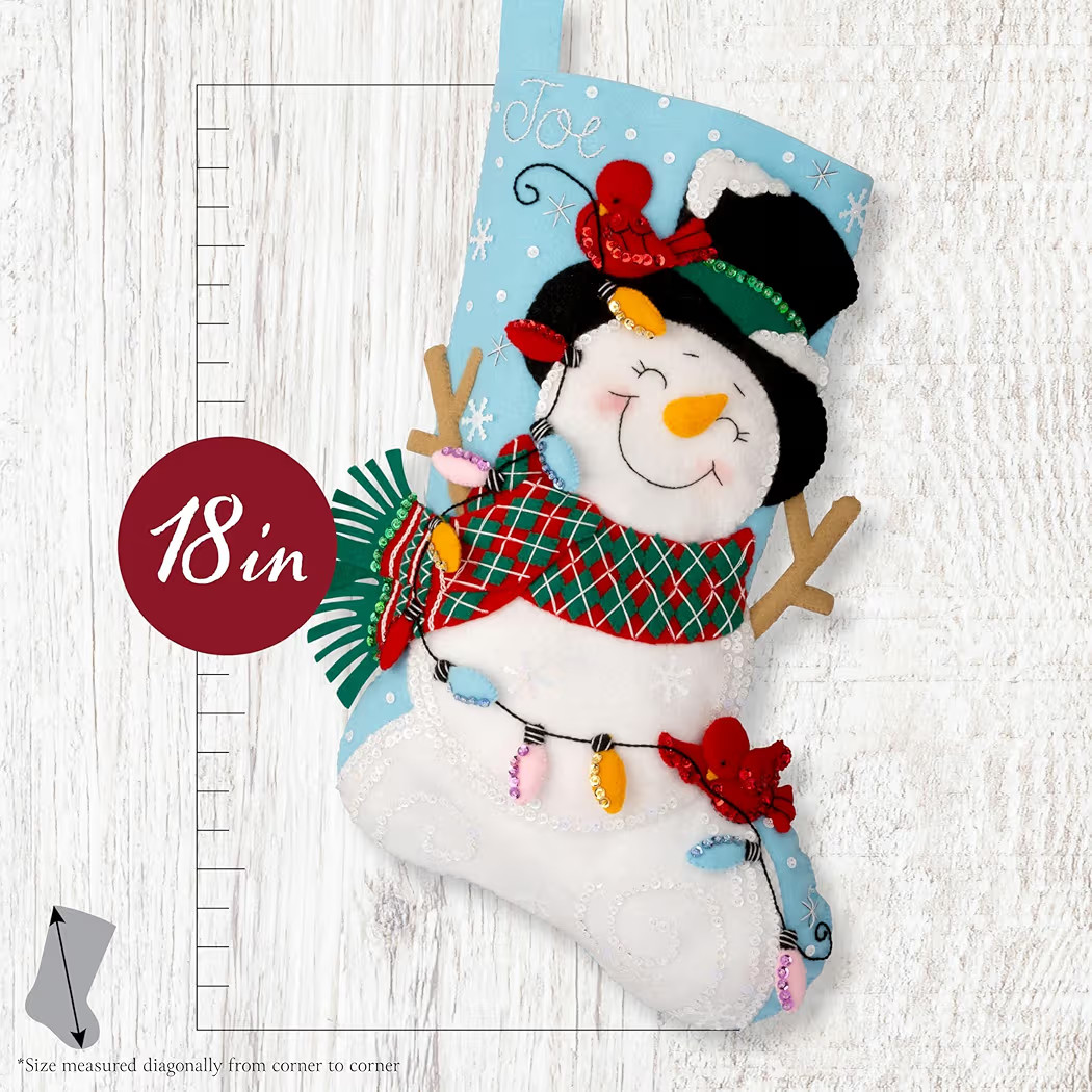 Bucilla Felt Applique 18" Stocking Making Kit, Frosty and Bright, Perfect for DIY Arts and Crafts | Amazon (US)