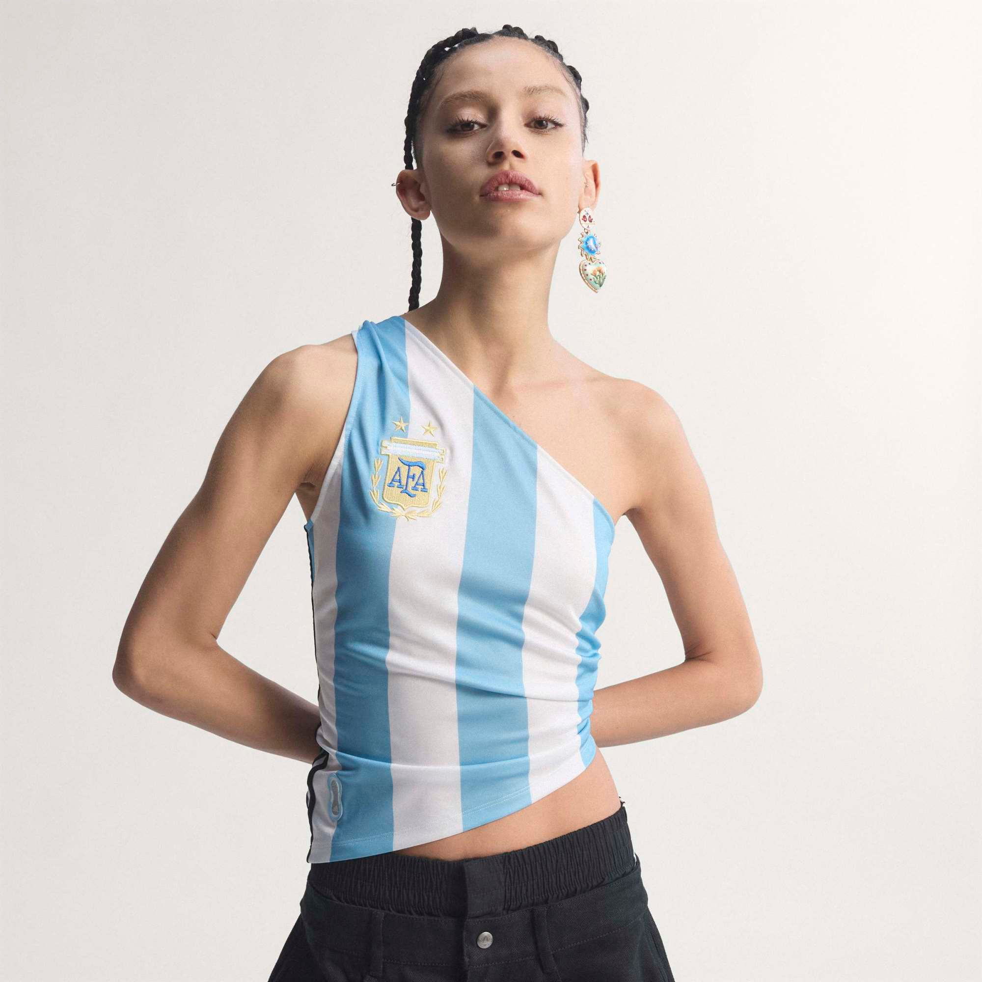 adidas Originals Women's Argentina One-Shoulder Reconstructed Bringback Jersey, XL, White | DICK'S Sporting Goods