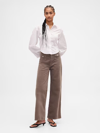 High Rise Stride Corduroy Wide-Leg Pants | Gap (US)