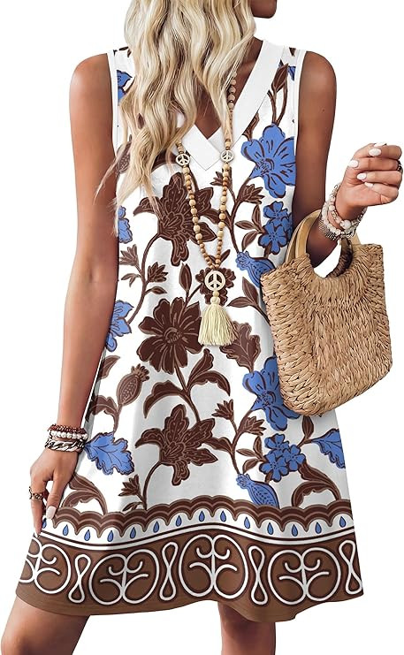 WIHOLL Summer Dresses for Women Beach Vacation Clothes Sundress Dress Hawaiian Boho Dresses Fashi... | Amazon (US)