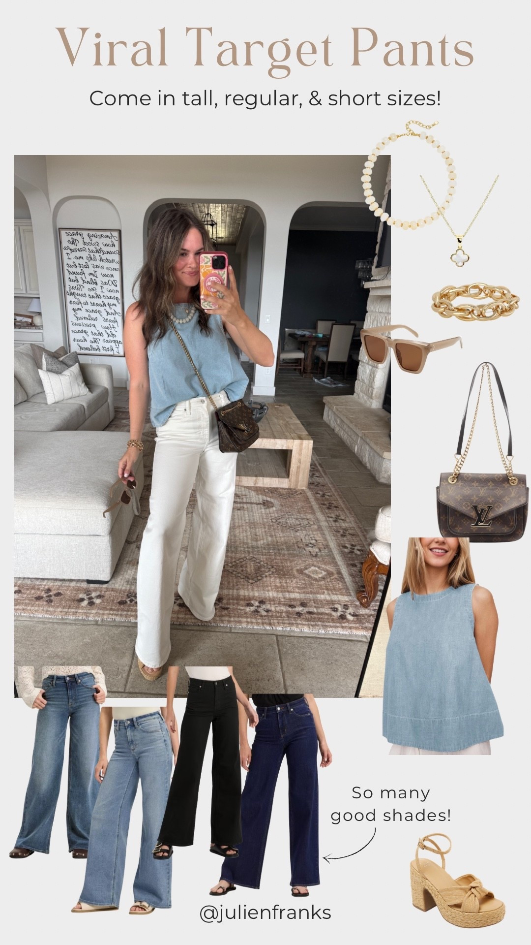 These viral Target pants are my current favorite! I’m wearing regulars and I’m 5’3 with a 3” heel on for reference. 