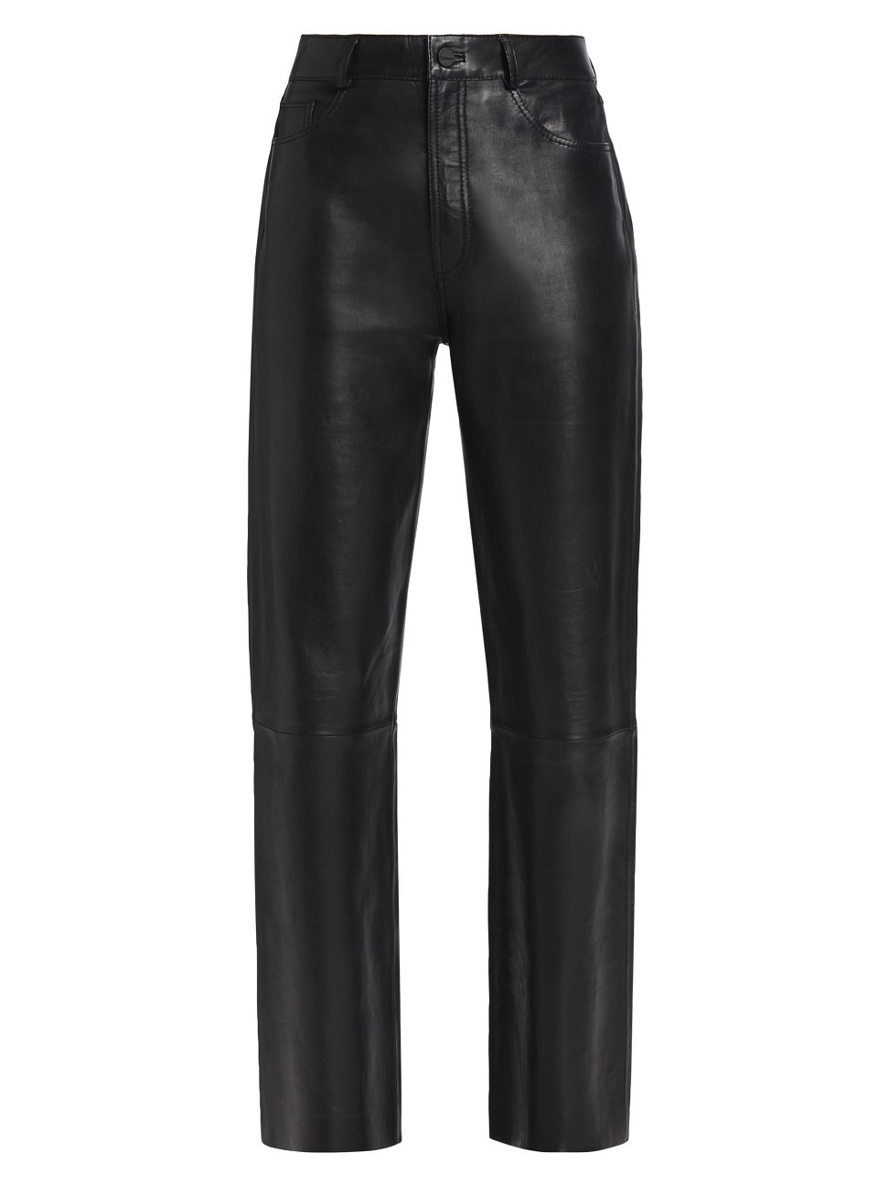 Women's Shannon Leather Straight-Leg Pants - Black - Size 29 | Saks Fifth Avenue