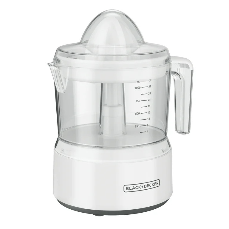 BLACK+DECKER Manual Citrus Juicer, 32 oz, White Plastic, Self-Reversing Cone | Walmart (US)