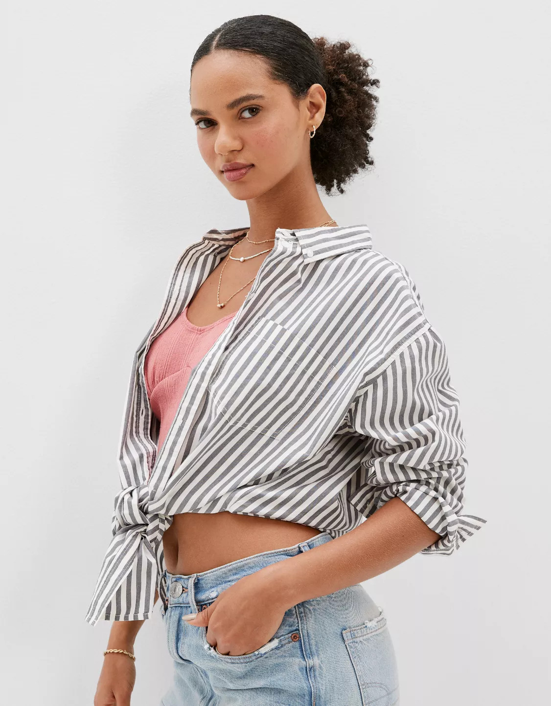 AE Oversized Oxford Button-Up Shirt | American Eagle Outfitters (US & CA)