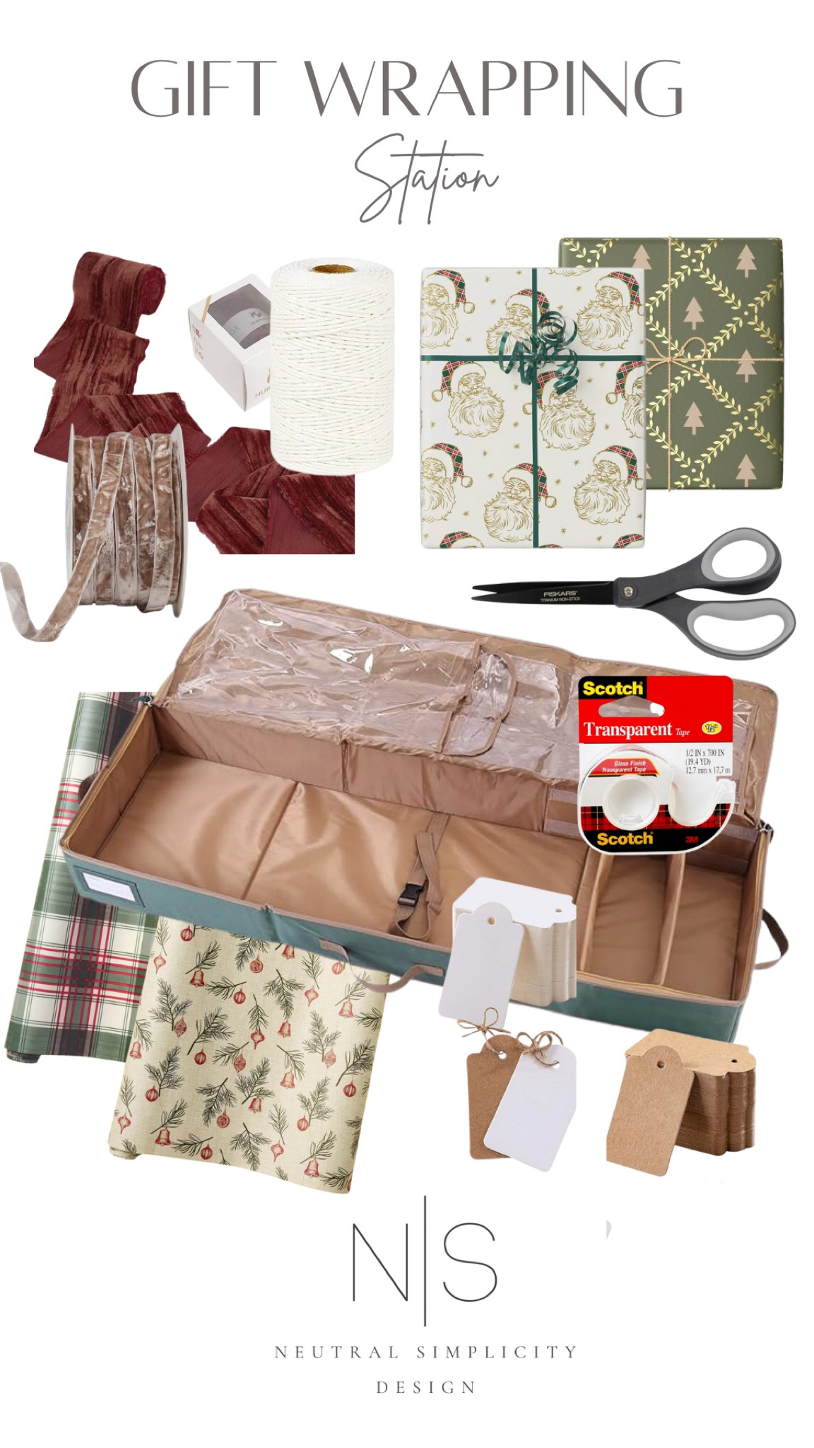 Gift wrapping station
Holiday gift wrapping 
Wrapping paper storage 
Holiday wrapping supplies

#LTKHome #LTKHoliday #LTKSeasonal