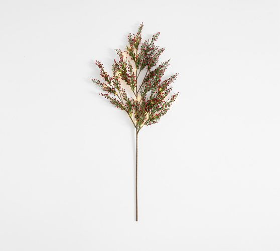 Faux Lit Cedar Berry Pine Branch | Pottery Barn (US)