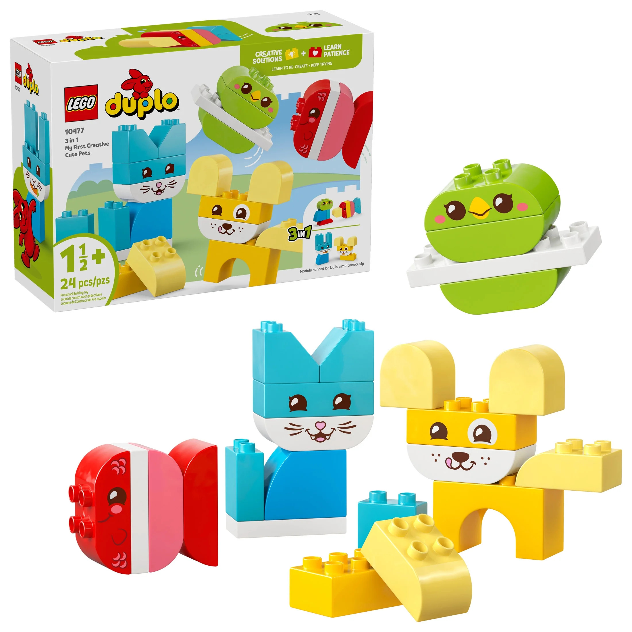 LEGO DUPLO My First 3 in 1 Creative Cute Pets Building Toy for Toddlers - Pretend Play Set for Boys & Girls, Ages 1.5+ - Learning & Education Toy for Preschoolers - Gift Idea for Birthdays - 10477 | Walmart (US)