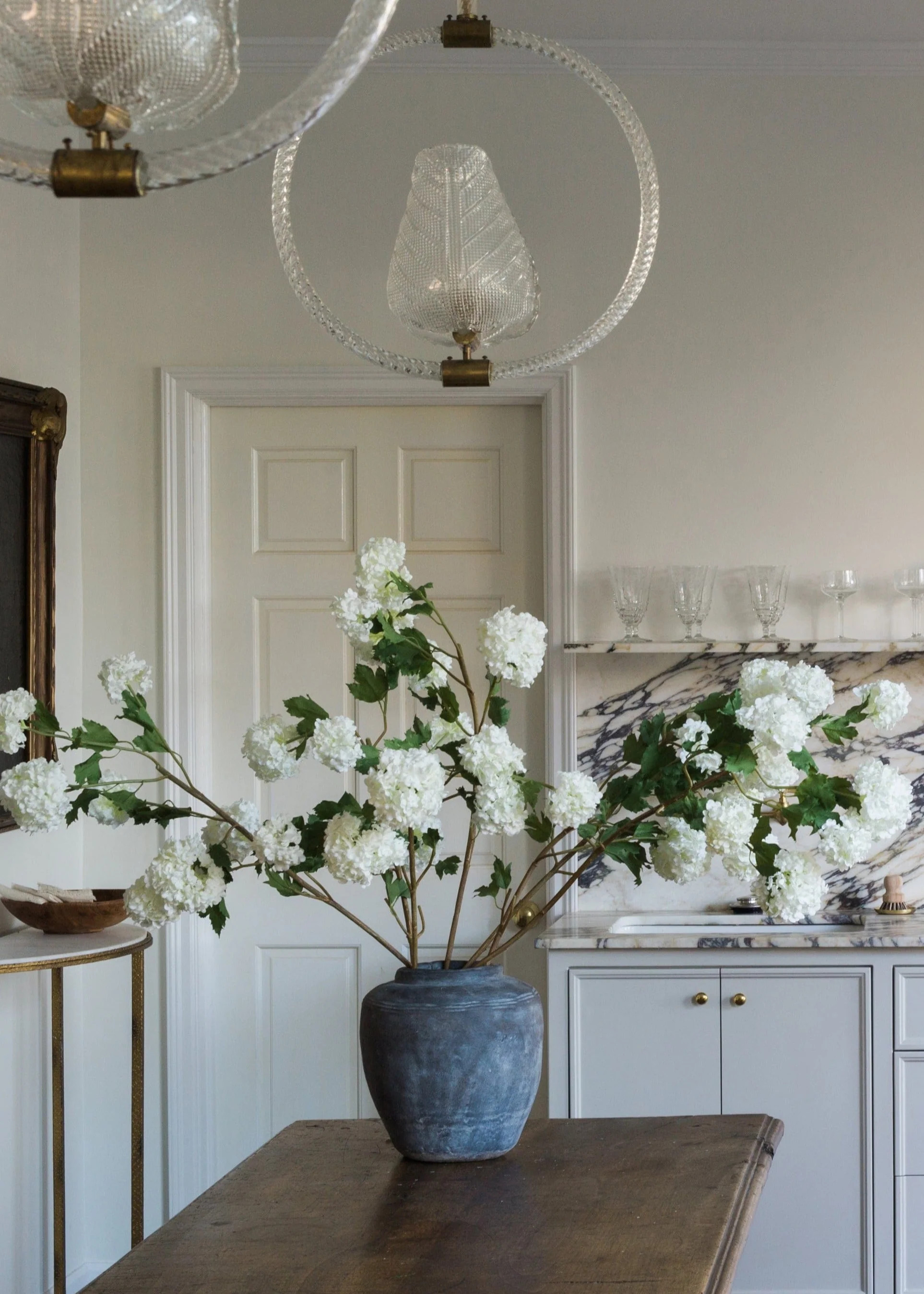 Faux Snowball Hydrangea in Crisp White - 43.5 | Afloral