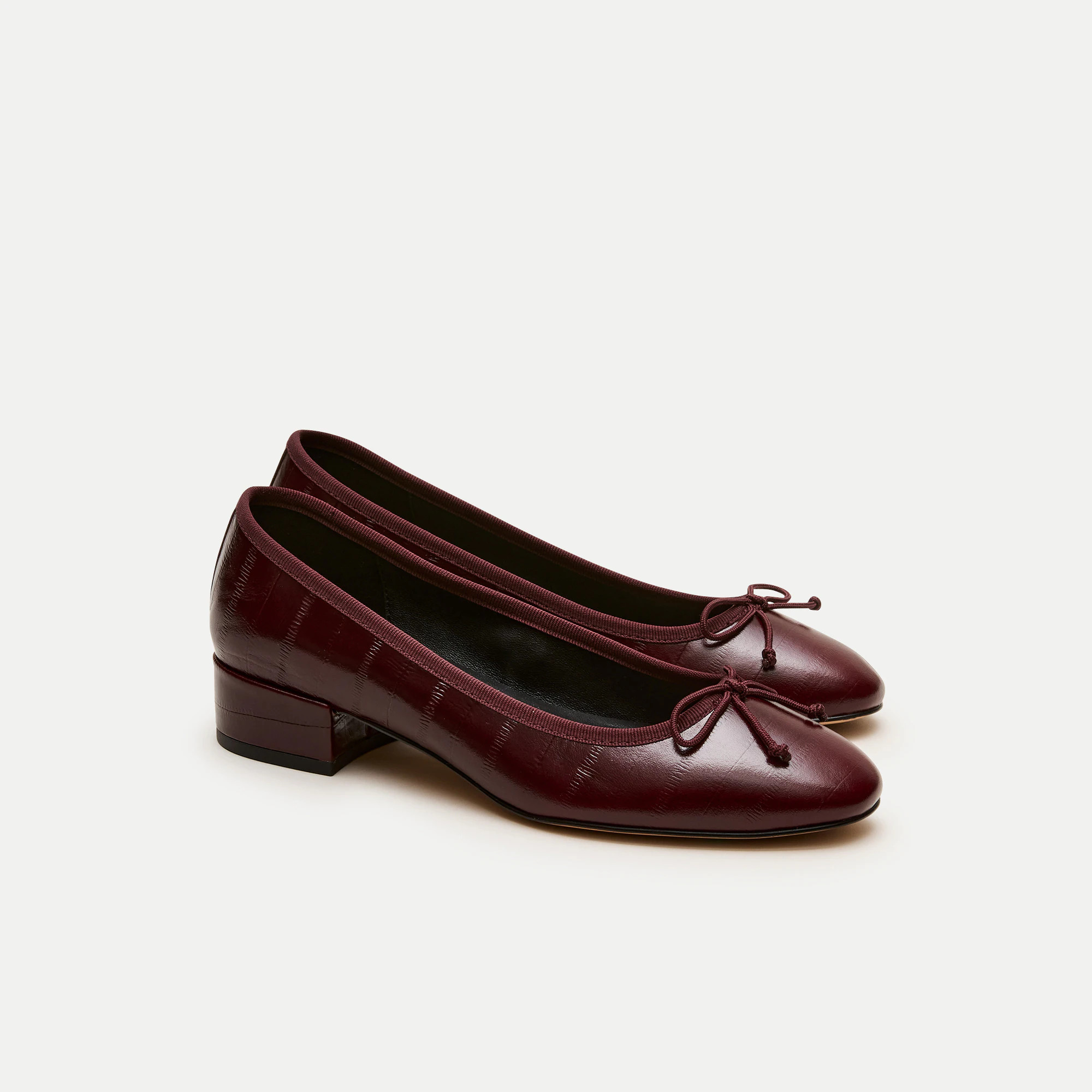 Teagan ballet pumps in eel-embossed leather | J. Crew US
