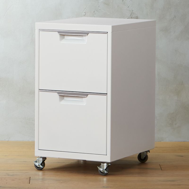 TPS White 2-Drawer Filing Cabinet + Reviews | CB2 | CB2