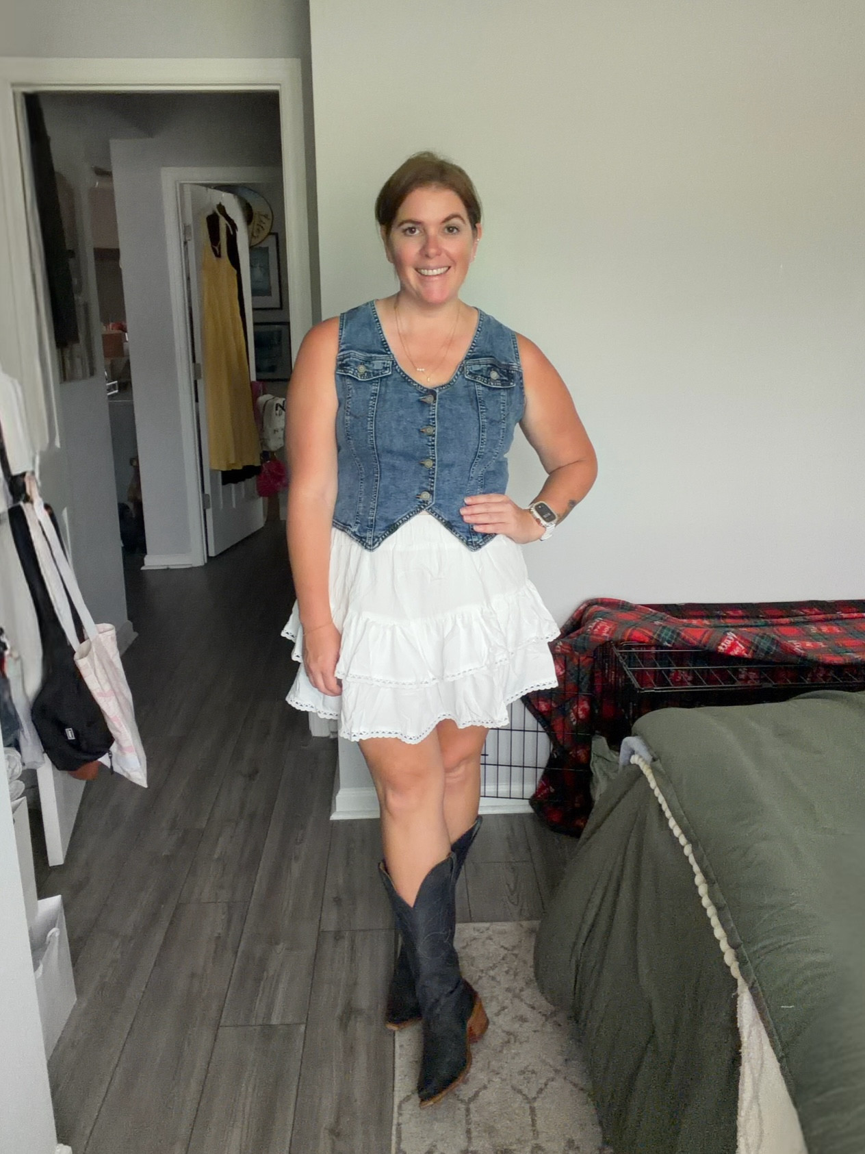 Can you believe this look (minus the boots) is from Amazon?! I had a vision for this country concert look and wanted to make it affordable with this look! I sized up to a large in both the vest and the skirt and they both fit perfectly! The vest is $29.99, the skirt is $21.88 and both of them are available in multiple color options!

#LTKSaleAlert #LTKMidsize #LTKootd